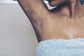 Women have lot of Hairy armpits black and long. Royalty Free Stock Photo