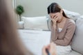 Women have mental symptoms illnesses and depression. meet psychiatrist to treat his illness. Female patient depression therapy Royalty Free Stock Photo