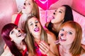 Women having bachelorette party in night club