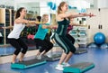 Women having group aerobic train Royalty Free Stock Photo