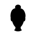 Women head silhouette icon. Human black avatar vector isolated on white