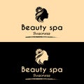 Women Head Silhouette with Lotus Flower for Beauty Spa Logo Design Template