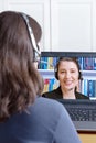 Women headset online call lawyer Royalty Free Stock Photo