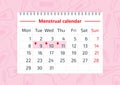 Women health concept vector illustration, some aspects of womens wellness in monthlies period. Woman critical days, gynecological Royalty Free Stock Photo