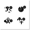 Women health glyph icons set