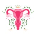 Women health Uterus Floral Ovary reproductive system Concept Royalty Free Stock Photo