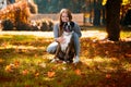 Women And Her German Boxer Royalty Free Stock Photo