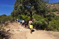 Women hikers in the Sierra de Andujar Natural Park, Jaen province, Spain Royalty Free Stock Photo