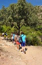 Women hikers in the Sierra de Andujar Natural Park, Jaen province, Spain Royalty Free Stock Photo