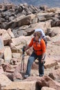 Women hiking on the mounting