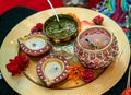 Candles and henna for mendhi wedding