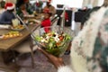 Women holding salad african american family spending time together and having meal Royalty Free Stock Photo