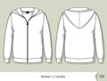 Women hoodie. Template for design, easily editable by layers