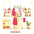 Women Hygiene Evening Routine Flat Vector Concept