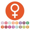 The women icon. Female symbol. Flat