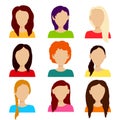 Women icons set vector background Royalty Free Stock Photo