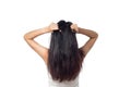 Women itching scalp itchy his hair Royalty Free Stock Photo