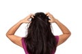 Women itching scalp itchy his hair on white background Royalty Free Stock Photo