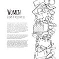 Women Items and Accessories Web Banner. Colourless Royalty Free Stock Photo