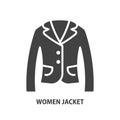 Women jacket glyph icon. Vector illustration