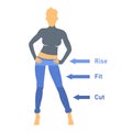 Women Jeans Parts Set Royalty Free Stock Photo