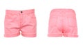 Women jeans shorts. Front. Back.