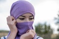 Women in Kabul are forced to wear a hijab and a burka. Royalty Free Stock Photo