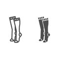 Women Knee Socks Line And Solid Icon, Clothes Concept, Female Hosiery Sign On White Background, High Socks Icon In