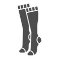 Women knee socks solid icon, clothes concept, Female hosiery sign on white background, high socks icon in glyph style