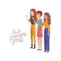 Women with label love girl character