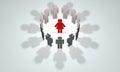 Women-leader (symbolic figures of people). 3D illustration rendering