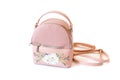 Women leather pink backpack isolated on white background Royalty Free Stock Photo