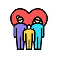 women lesbian same sex couple adoption color icon vector illustration