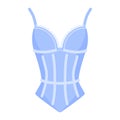 Women lingerie blue body corset. Fashion concept