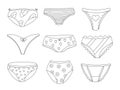 Women lingerie panties. Coloring Page