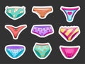 Women lingerie panties. Sticker Bookmark
