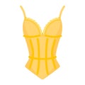 Women lingerie yellow body corset. Fashion concept