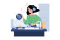 Women Listen To The Podcast While Washing Dishes