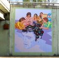 Women Listening To Elvis Music Mural On James Road in Memphis, Tennessee.