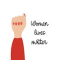Women lives matter illustration with hand sign. Royalty Free Stock Photo