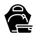 women lunchbox glyph icon vector illustration black Royalty Free Stock Photo