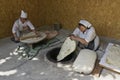 Women making lavash in Armenia Royalty Free Stock Photo