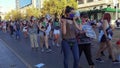 Women marching at International Women's Day 8M - Santiago, Chile - Mar 08, 2022