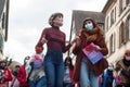 women marching in the street for the equality rights