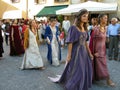 Women in medieval times costumes Royalty Free Stock Photo