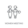 Women Meeting linear icon. Modern outline Women Meeting logo con Royalty Free Stock Photo