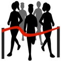 Silhouettes of running people. Vector illustration.