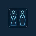 Women and Men Toilet vector creative icon in outline style Royalty Free Stock Photo