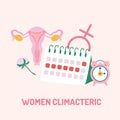 Women menopause, climacteric concept background