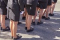 Women in military uniform at a military parade Royalty Free Stock Photo